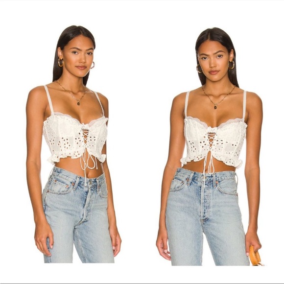 For Love And Lemons Tops For Love And Lemons Sadie Corset Crop Top